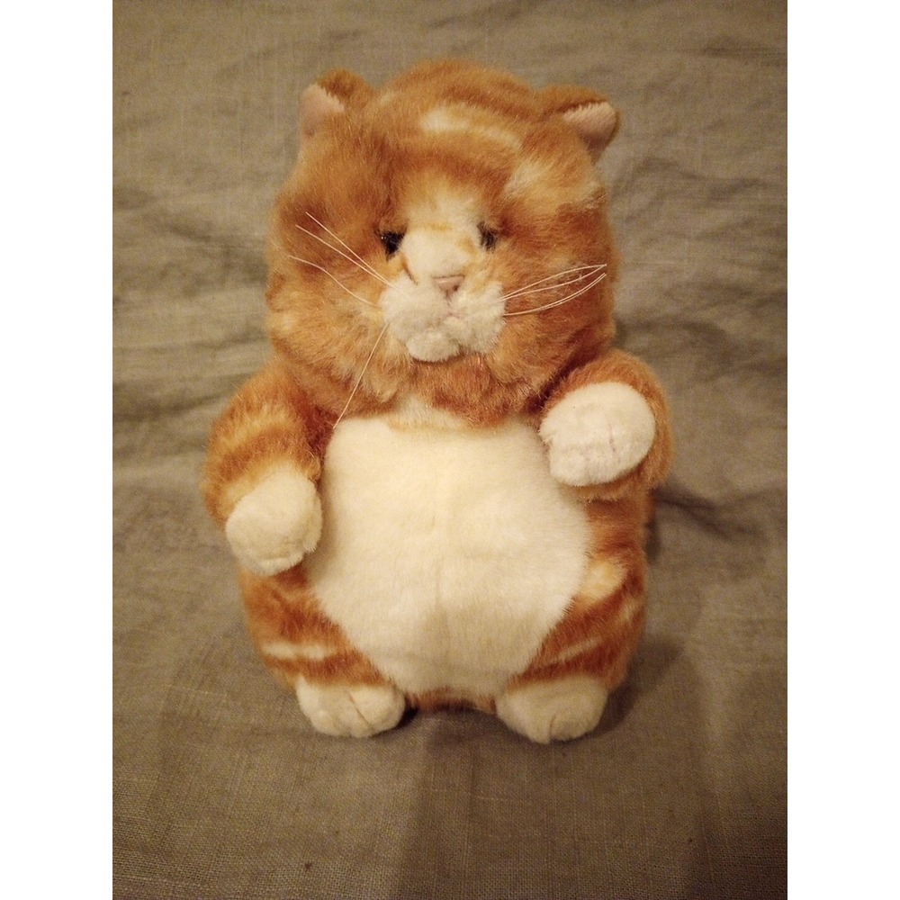 Prudence 8" Orange White Fat Tabby Kitty Cat Plush Pink Nose Russ Berrie